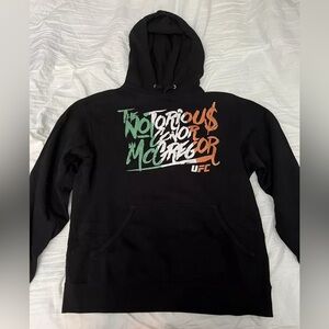 UFC Notorious Conor McGregor Black Authentic Hoodie With Irish Flag Colours